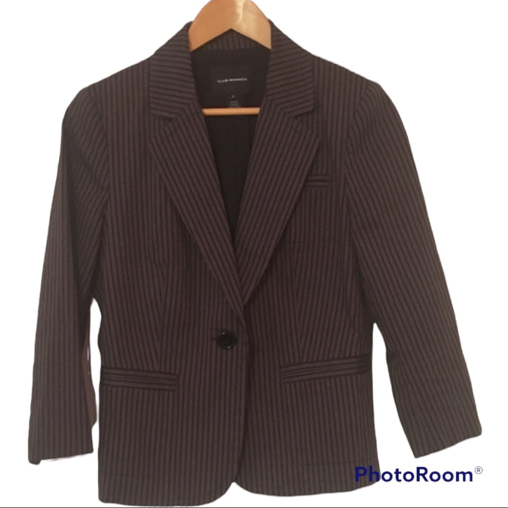 Club Monaco Brown Pinstripe Blazer Size 6